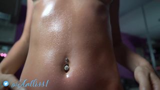 aalliss a dolly rides on a large rubber simulator