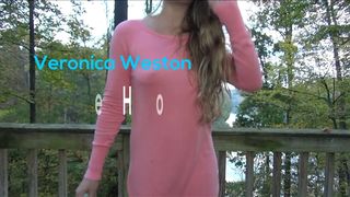 veronicawestonx beautiful woman caresses natural breasts