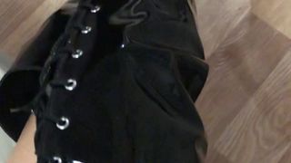 onlyfans elvyshine @elvyshinelatex naughty prankster kneads both holes