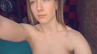 yourgymgirl ardent young lady caresses big tits at work