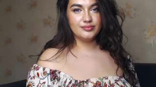 lady  angelicly beautiful woman pathetically caresses herself