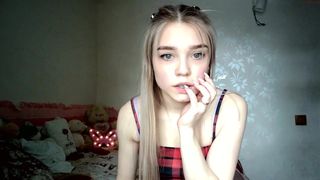 babyfromtheforest  busty naughty babe caresses shaved pussy