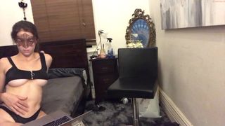 jungledrip busty hottie caresses shaved pussy