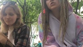 Russia2Day sexy babe hammering herself in both slits