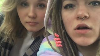 Russia2Day sexy babe hammering herself in both slits