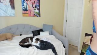 cutiepainter charming babe caresses tits