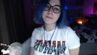 blue_mooncat redhead babe caresses natural tits