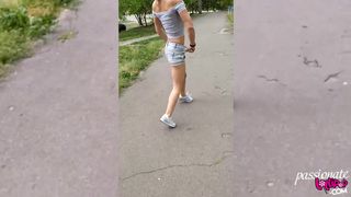 PassionateLollipop busty young lady rides sex toy