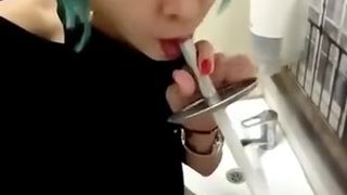 Actress aka  Forest Whore  hot slut jumping on sex toy