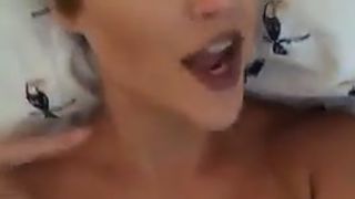 Sabrina Nichole big breasted slut fucks shaved cunt