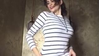 chiceva hot lady squeezes tits in the kitchen