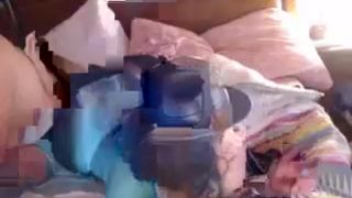 couplelyon brunette in stockings shows shaved holes