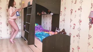 Candy Kitty  imposing slut fucks pussy with fingers