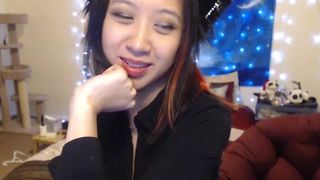 cosmicneko sweet beauty in white lingerie dances before webcam