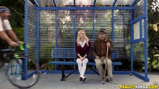 Abella Danger cute babe caresses shaved cunt