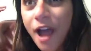 Mia Khalifa minx in hat caresses clit