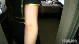 Bryci cute brunette girl licks dildo