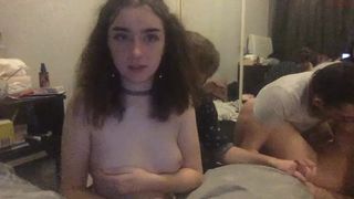 egirlsluts busty bitch jerks pussy with phallus