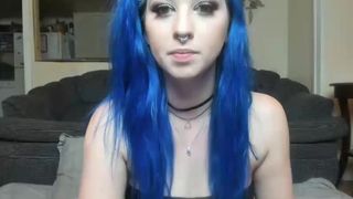 easygoing1 black-haired beauty inimitably caresses herself