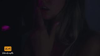 VictoriaLovesMe black-haired young lady in stockings masturbates her shaved pussy