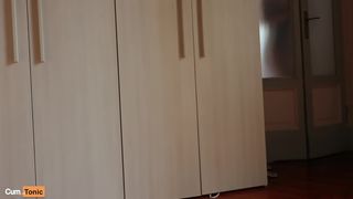 Cumtonic appetizing nipple presses shaved holes