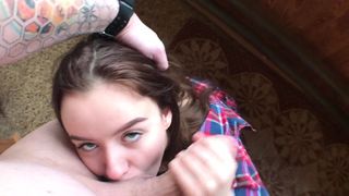 ADOLFxNIKA busty cam girl caresses her lips.