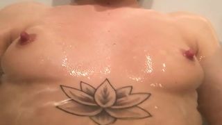 Ella Jolie onlyfans  busty chick caresses shaved pussy