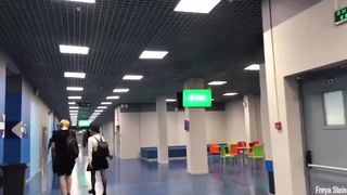 Freya Stein busty blonde posing in front of the camera