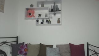 little_flower_ black-haired lady caresses boobs