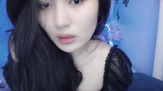 liraia black-haired beauty inimitably caresses herself