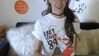 highfrequency cute lady shows natural tits