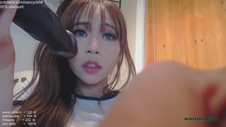 monstarnancy08 busty blonde licks nipples