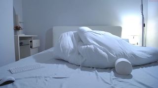 lavender__ hot brunette girl gently masturbates cunt