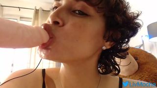 liv4love busty young lady caresses shaved pussy