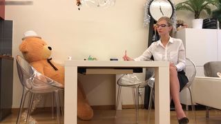 happy_yulia busty young lady caresses shaved cunt