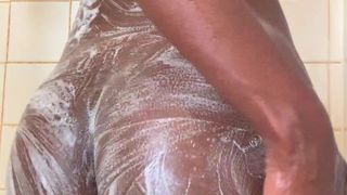 Sexmeat elegant slut caresses shaved pussy