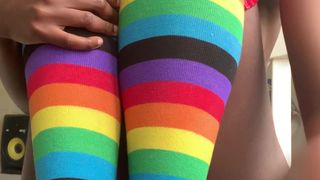 Sexmeat gorgeous bitch strips and jerks off