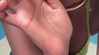 Sexmeat lustful babe caresses herself with fingers