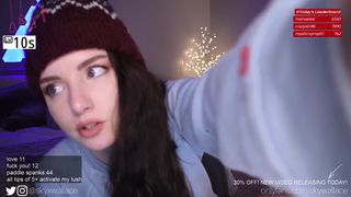 skywallace skinny nipple pulls pussy with fingers