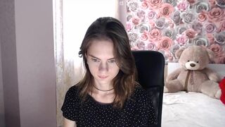 little_cookies pleasant babe touches sexual lips with fingers