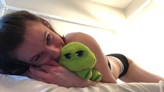 university liz onlyfans babe in stockings fucks both holes