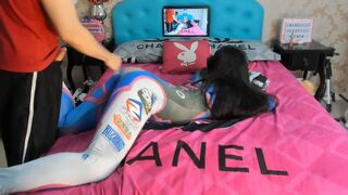 cosplay overwatch d va plays with cock fucked so hot grade skin rubs tits