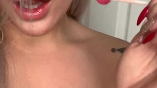 blondedomgirl onlyfans redhead female caresses big tits