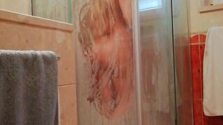 leatherbykarina manyvids onlyfans skinny blonde jerks off