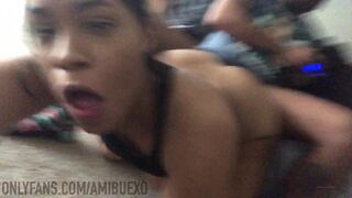 amibuexo manyvids onlyfans busty bitch in stockings masturbating with fingers