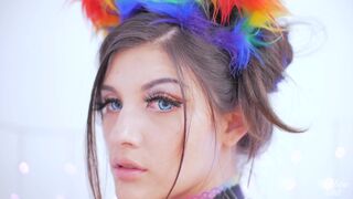 MissRainbowslut onlyfans slutty female gently pulls pussy