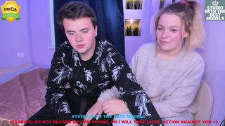 damon_n_alice openwork blonde erotically moving in front of the camera