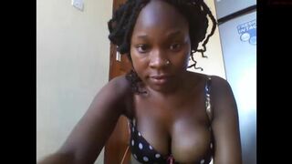 black_choco_pearl busty naughty babe caresses shaved pussy