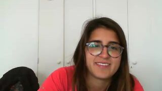 pony_school petite brunette babe sucking dildo