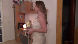 preggomilky adorable chick pulls the vagina with fingers